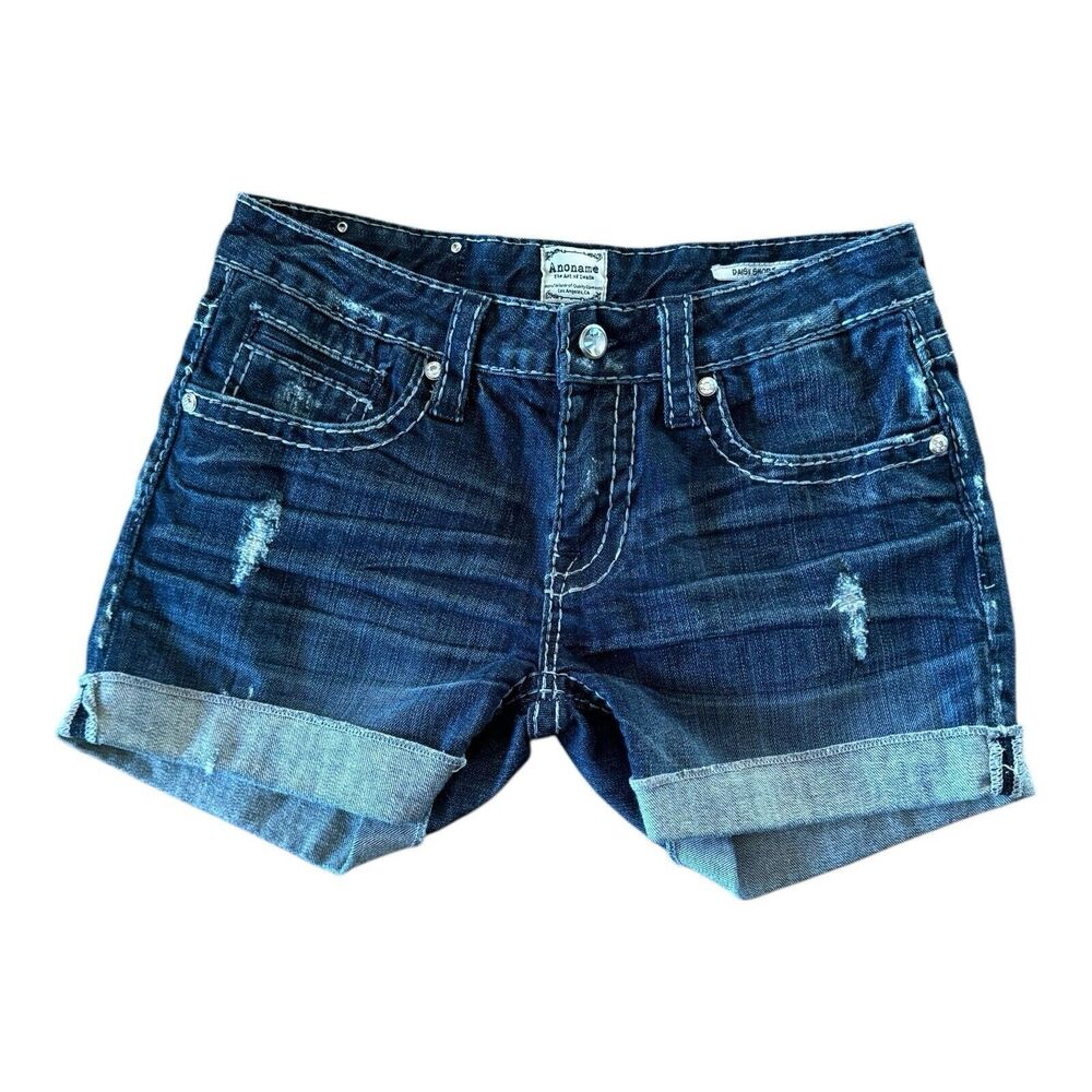 Women's‎ Anoname Distressed Blue Jean Shorts Daisy Short Size 26 EUC